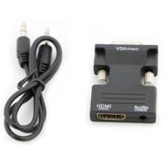 Convertisseur Entrée HMDI femelle + Audio vers VGA mâle - Noir — ECO · Smarty Paris 18e